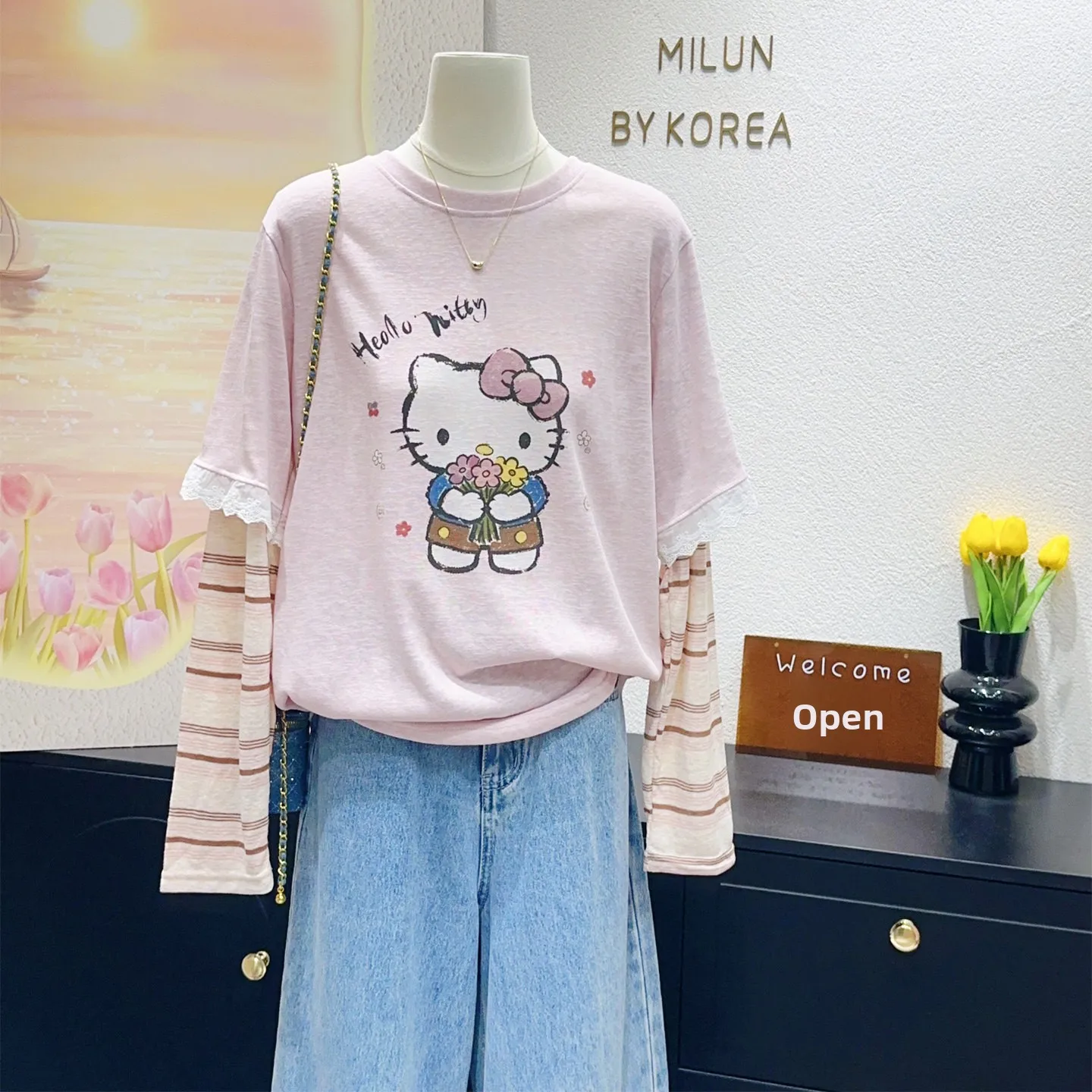 plus Size Women's Long Sleeve T-Shirt Summer Style Lace Trim Sun Protection Loose Fit Sweet Youthful Design Korean Version
plus Size Women's Long Sleeve T-Shirt Summer Style Lace Trim Sun Protection Loose Fit Sweet Youthful Design Korean Version
