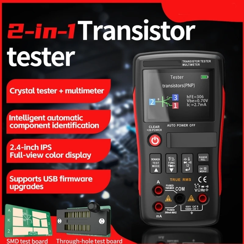 Digital Multimeter And Transistor Tester With 25000 Counts High Accuracy Color Screen For Electronics Repair M4YD
Digital Multimeter And Transistor Tester With 25000 Counts High Accuracy Color Screen For Electronics Repair M4YD