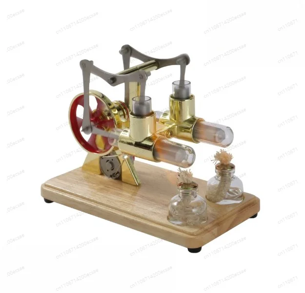 Stirling Engine Model Hot Air Motor Model Physics Twin-engine Generator Model with LED Light Flywheel Science Experiment Toy
Stirling Engine Model Hot Air Motor Model Physics Twin-engine Generator Model with LED Light Flywheel Science Experiment Toy