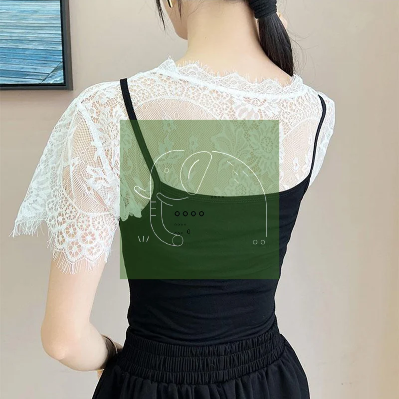 Women Detachable Fake Collar Half Shirt Sweet Crochet Sheer Floral Lace Cover Shirt
Women Detachable Fake Collar Half Shirt Sweet Crochet Sheer Floral Lace Cover Shirt