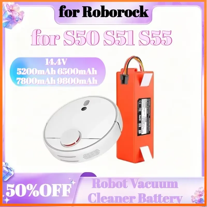 5200mAh 6500mAh 7800mAh 9800mAh 14.4V for Roborock S50 S51 S55 Accessory Spare Parts Li-ion Battery Robot Vacuum Cleaner
5200mAh 6500mAh 7800mAh 9800mAh 14.4V for Roborock S50 S51 S55 Accessory Spare Parts Li-ion Battery Robot Vacuum Cleaner