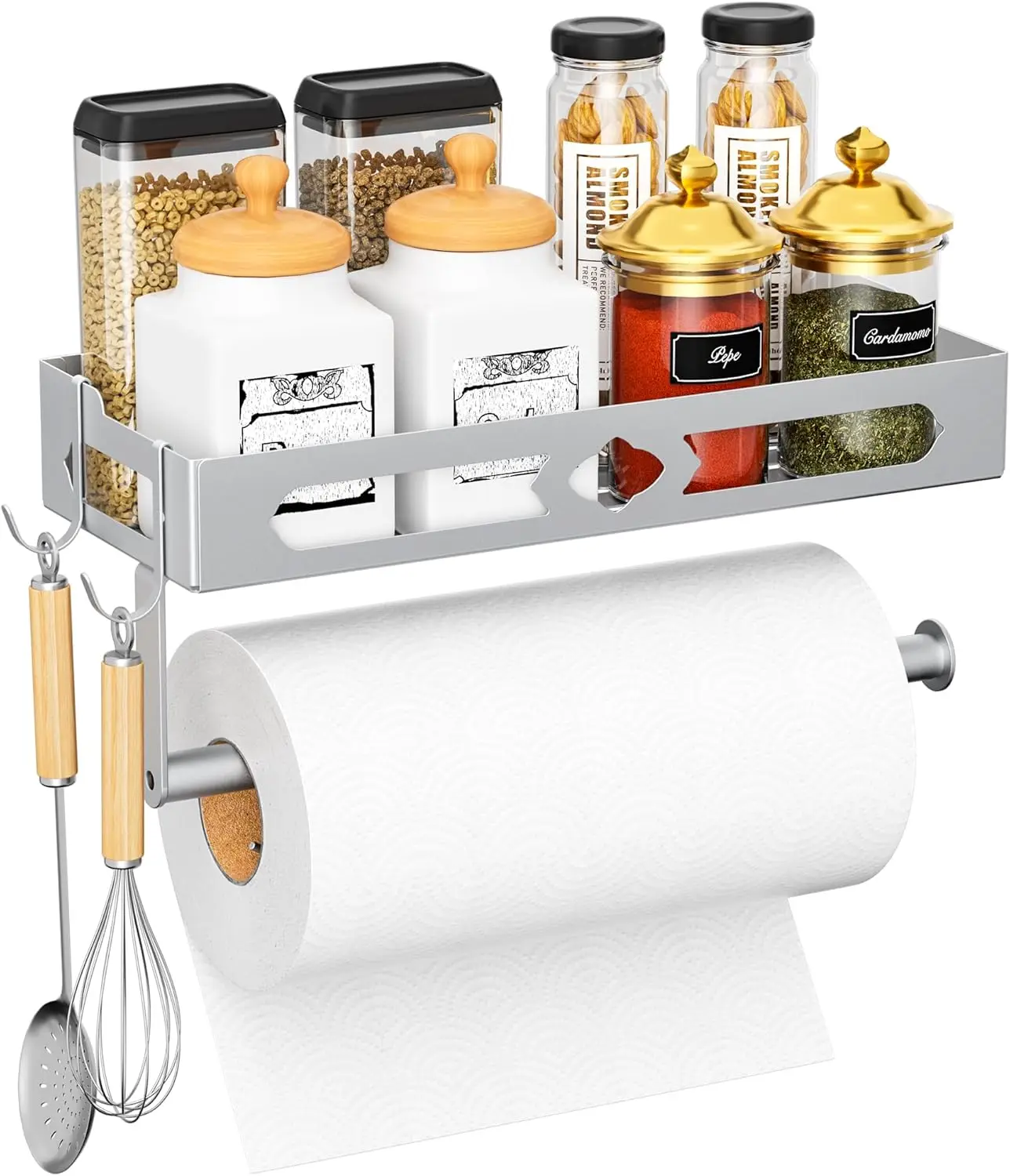 Easy One-Hand Tear Paper Towel Holder with 2 Hooks, Self-Adhesive or Drilling, Silver
Easy One-Hand Tear Paper Towel Holder with 2 Hooks, Self-Adhesive or Drilling, Silver