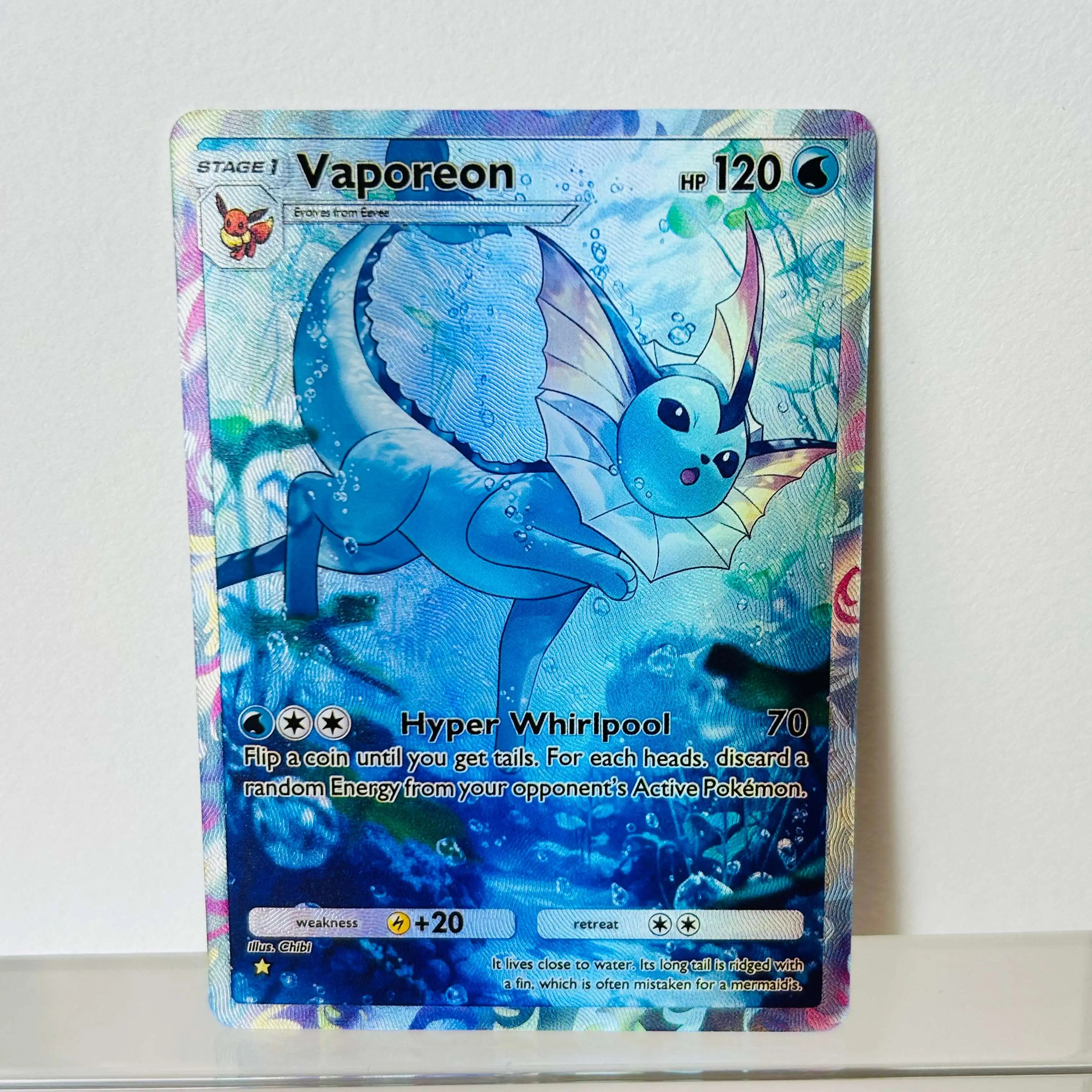 Pokémon Vaporeon English Card Holographic Texture Perfect Condition DIY Premium Anime Collection Card
Pokémon Vaporeon English Card Holographic Texture Perfect Condition DIY Premium Anime Collection Card