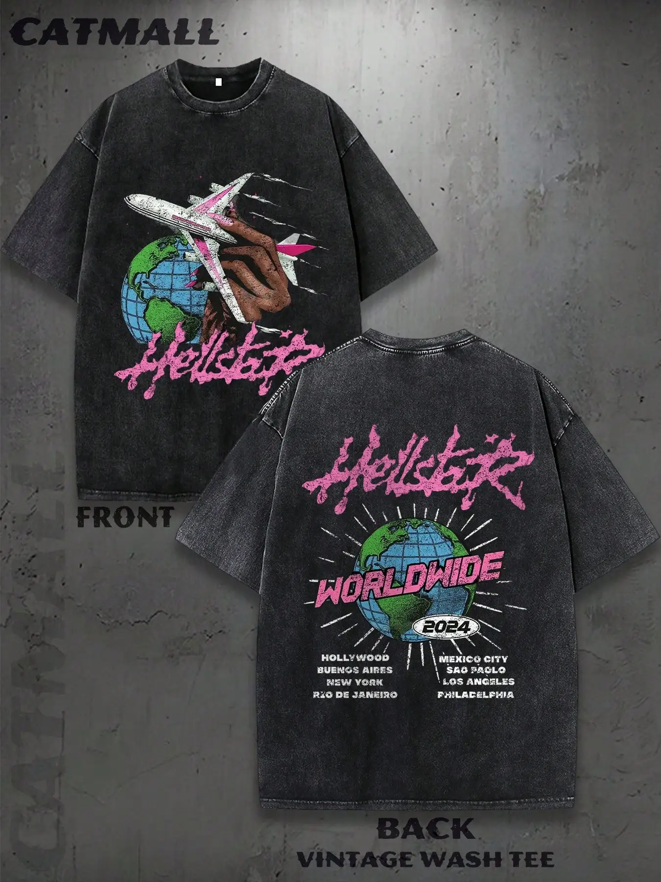 Футболка с винтажным принтом и розовым изображением самолета и глобуса | Свободная хлопковая футболка унисекс для повседневной носки
Футболка с винтажным принтом и розовым изображением самолета и глобуса | Свободная хлопковая футболка унисекс для повседневной носки