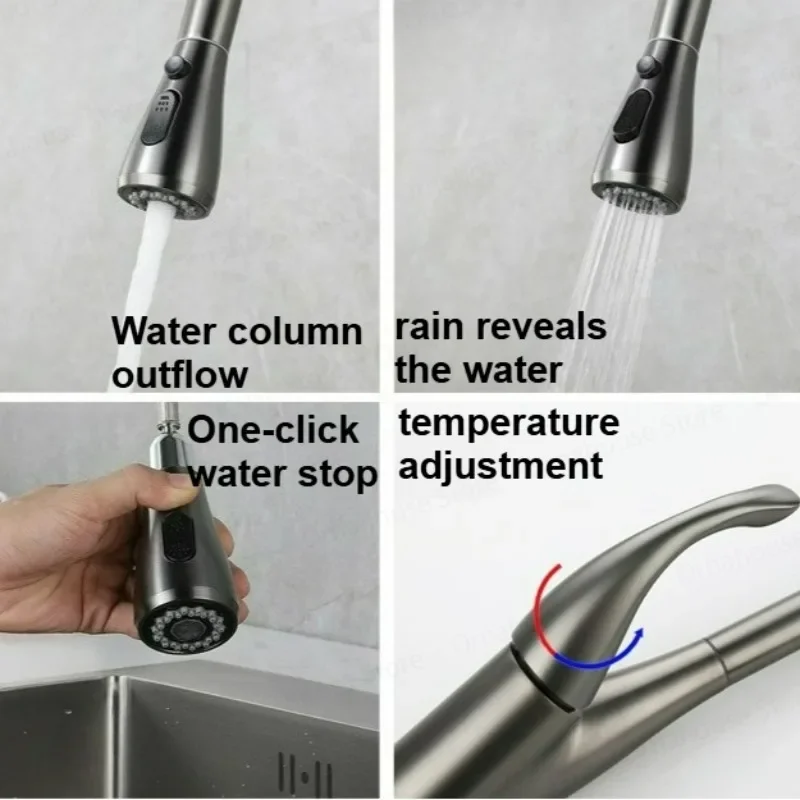 Brass Touch Kitchen Faucet Pull out Design 360 Rotate Single Handle Cold And Hot Dual Control Sink Brass Faucet
Brass Touch Kitchen Faucet Pull out Design 360 Rotate Single Handle Cold And Hot Dual Control Sink Brass Faucet