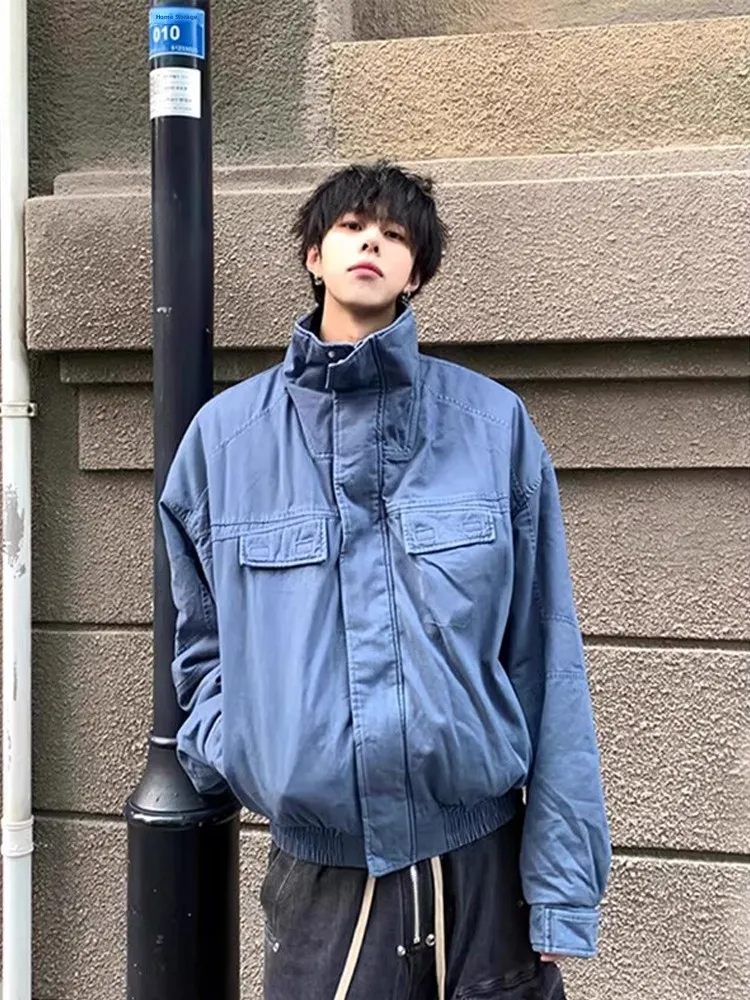 Blue Detroit Flight Jaet Men's ort Sle Vintage Outerwear Autumn New Loose Fit Polyester Fiber Long Sve Zipper Closure
Blue Detroit Flight Jaet Men's ort Sle Vintage Outerwear Autumn New Loose Fit Polyester Fiber Long Sve Zipper Closure