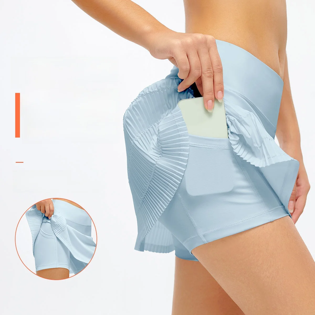 Women's Summer Quick-Drying Sports Skirt Anti-Exposure Fake Two-Piece Tennis Fitness Shorts Pleated Half Skirt European American
Women's Summer Quick-Drying Sports Skirt Anti-Exposure Fake Two-Piece Tennis Fitness Shorts Pleated Half Skirt European American