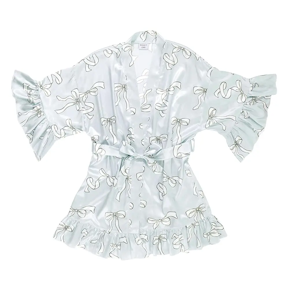 Satin Robes for Women Short Kimono Ruffled Silky Bathrobe, Small/Medium, Blue Bows
Satin Robes for Women Short Kimono Ruffled Silky Bathrobe, Small/Medium, Blue Bows