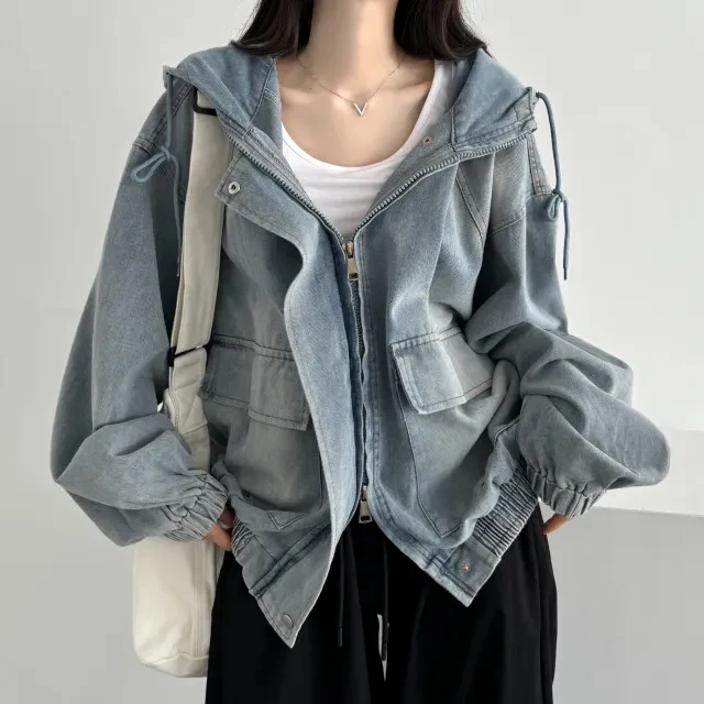 Chic Vintage ort Denim Jaet Women's Casual Sle Agel Design Cotton Warm Zipper Closure Faionable Autumn Outerwear
Chic Vintage ort Denim Jaet Women's Casual Sle Agel Design Cotton Warm Zipper Closure Faionable Autumn Outerwear