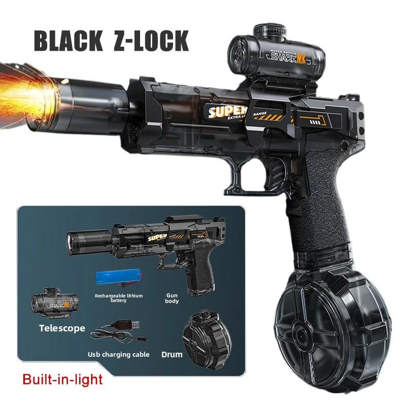 Simulated Firing and Recoil Electric Water Gun Toys Children Automatic Sensor Lights Water Pistol Summer Outdoor Beach Kids Toy 
Simulated Firing and Recoil Electric Water Gun Toys Children Automatic Sensor Lights Water Pistol Summer Outdoor Beach Kids Toy