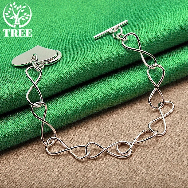 ALITREE 925 Sterling Silver Love Heart Pendant Bracelets For Women Wedding Birthday Party Fashion Charm Jewelry Christmas Gift
ALITREE 925 Sterling Silver Love Heart Pendant Bracelets For Women Wedding Birthday Party Fashion Charm Jewelry Christmas Gift