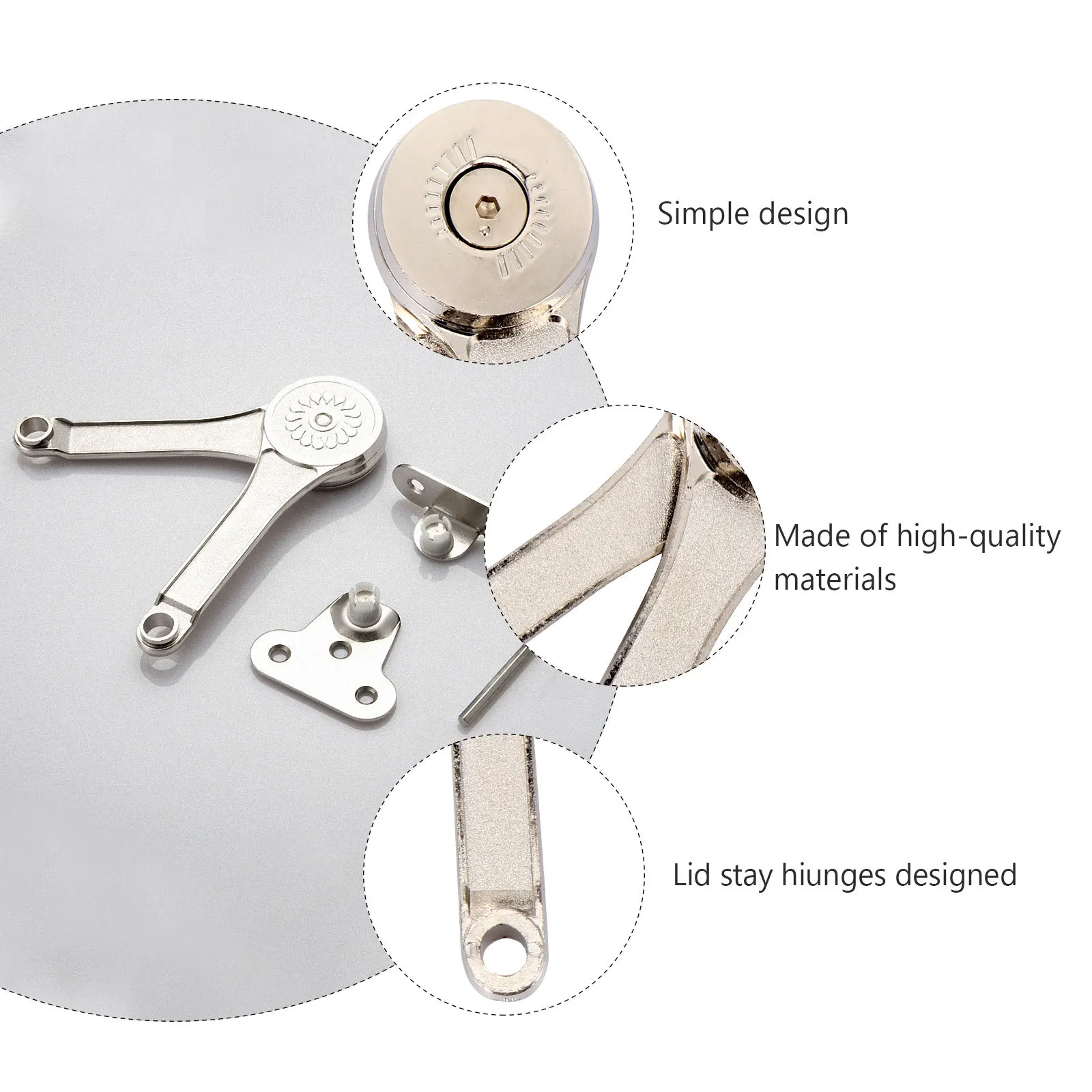 Cabinet Gas Spring Strut Zinc Alloy Soft Close Lid Support Hinge For Furniture Adjustable Mounting Hardware Accessory
Cabinet Gas Spring Strut Zinc Alloy Soft Close Lid Support Hinge For Furniture Adjustable Mounting Hardware Accessory