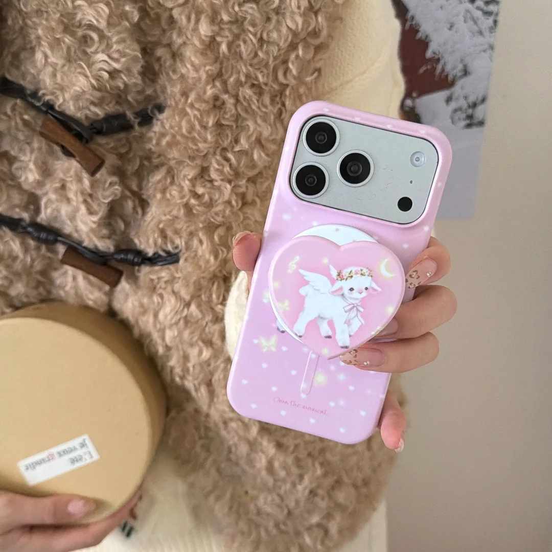Korean Pink Cute Sheep Magntic Phone Case For iPhone 17 16 14 15 Pro Max 14Pro Back Cover Shockproof Cases with Magsafe Stand
Korean Pink Cute Sheep Magntic Phone Case For iPhone 17 16 14 15 Pro Max 14Pro Back Cover Shockproof Cases with Magsafe Stand