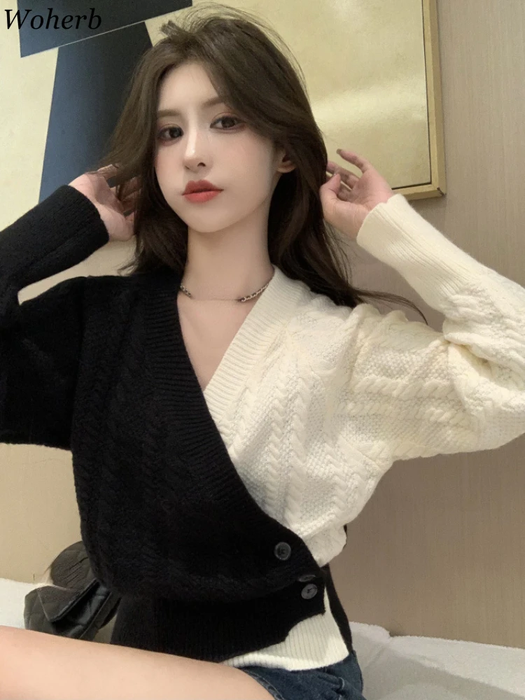 2025 Ropa Mujer Sweater for Women Contrast Color Casual Long Sleeve Jumper V Neck Tunic Jumper Fashion Korean Button Pullovers
2025 Ropa Mujer Sweater for Women Contrast Color Casual Long Sleeve Jumper V Neck Tunic Jumper Fashion Korean Button Pullovers