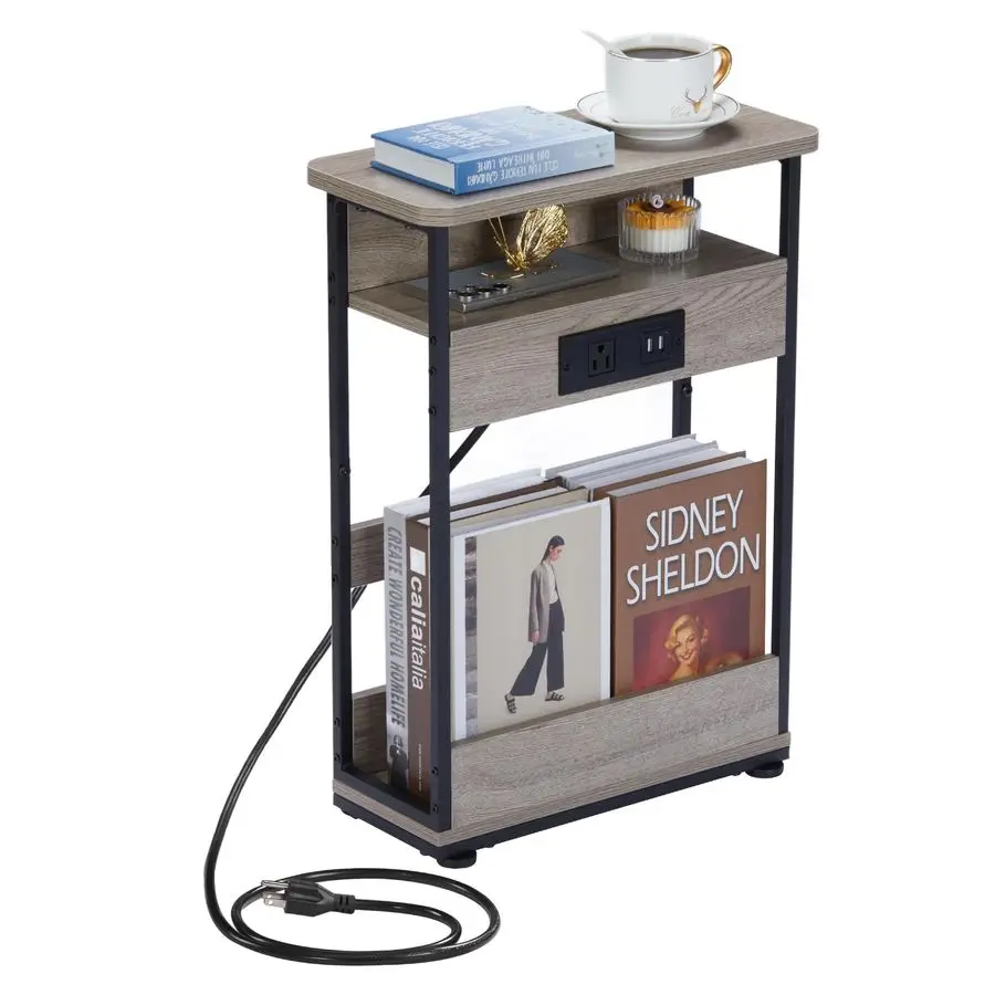 Narrow Side Table with Charging Station, 3Tier End Table with 2 USB Ports amp Power Outlets,Thin Sofa Side Table for Narrow and
Narrow Side Table with Charging Station, 3Tier End Table with 2 USB Ports amp Power Outlets,Thin Sofa Side Table for Narrow and
