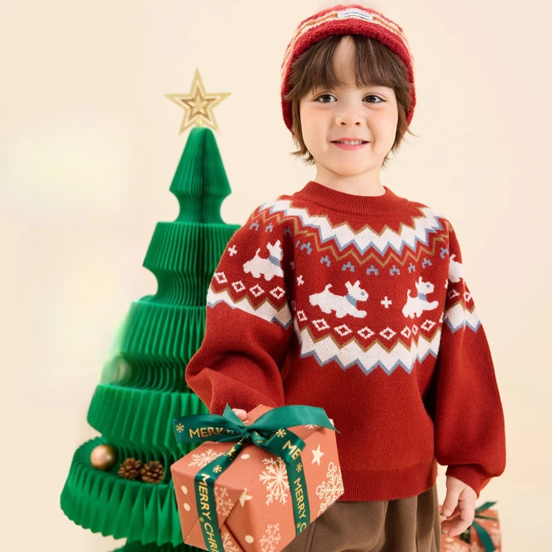 2025 Winter Children's Festival Atmosphere Cute Knitted Pattern Thickened Warm Round Neck
2025 Winter Children's Festival Atmosphere Cute Knitted Pattern Thickened Warm Round Neck