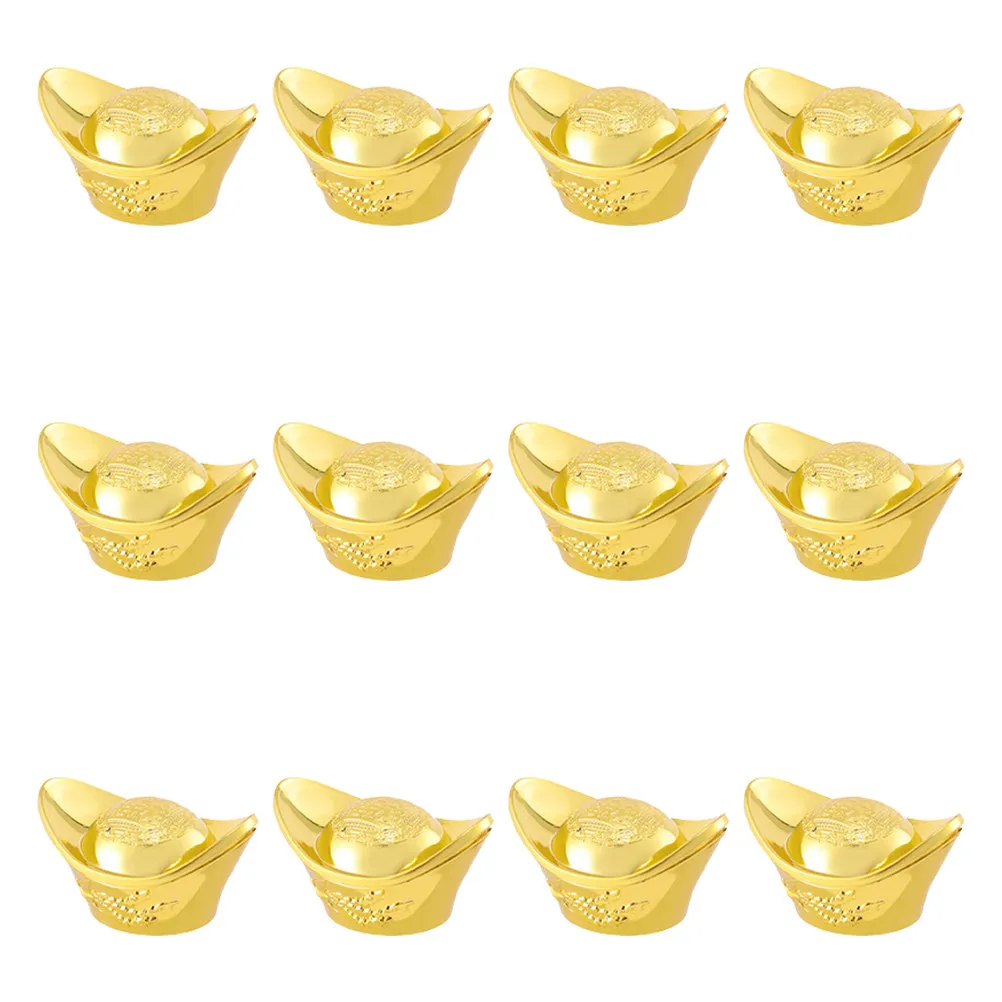 12Pcs Gold Ingot Decorations Simulation Plastic Desktop Ornaments Feng Shui Decor Gifts Home Office Props Stage Performance
12Pcs Gold Ingot Decorations Simulation Plastic Desktop Ornaments Feng Shui Decor Gifts Home Office Props Stage Performance