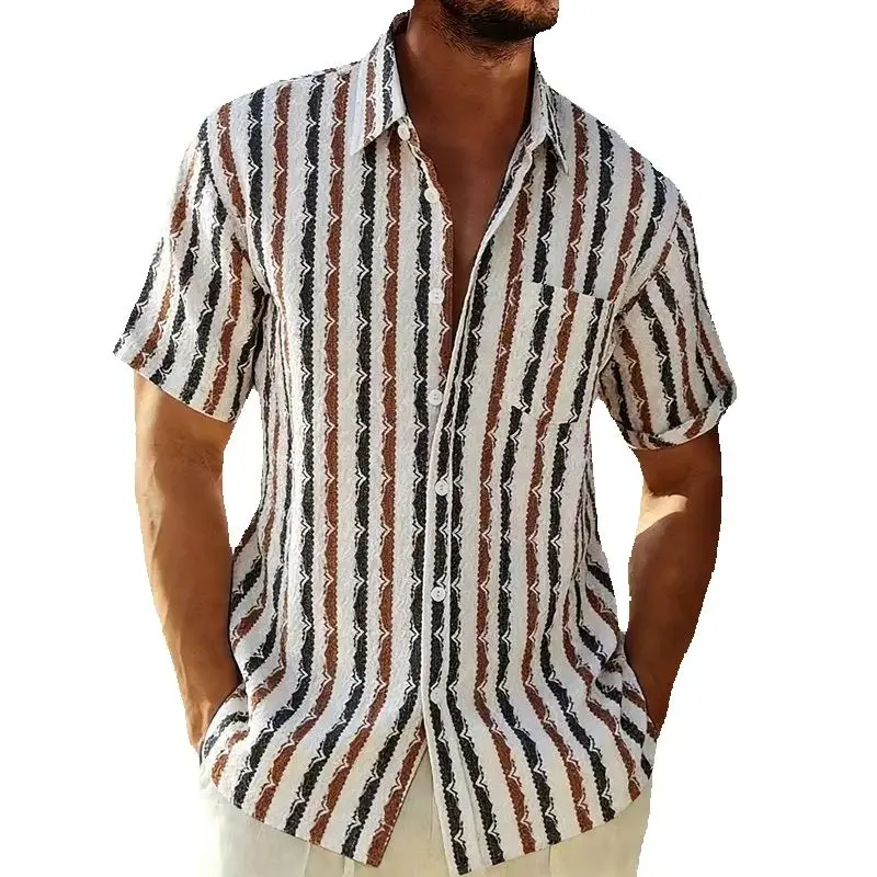 New Men's Summer Fashion Knitted Striped Short Sleeve Hawaiian Shirt Casual Pocket Beach Holiday Shirts Stylish Mens Clothing
New Men's Summer Fashion Knitted Striped Short Sleeve Hawaiian Shirt Casual Pocket Beach Holiday Shirts Stylish Mens Clothing