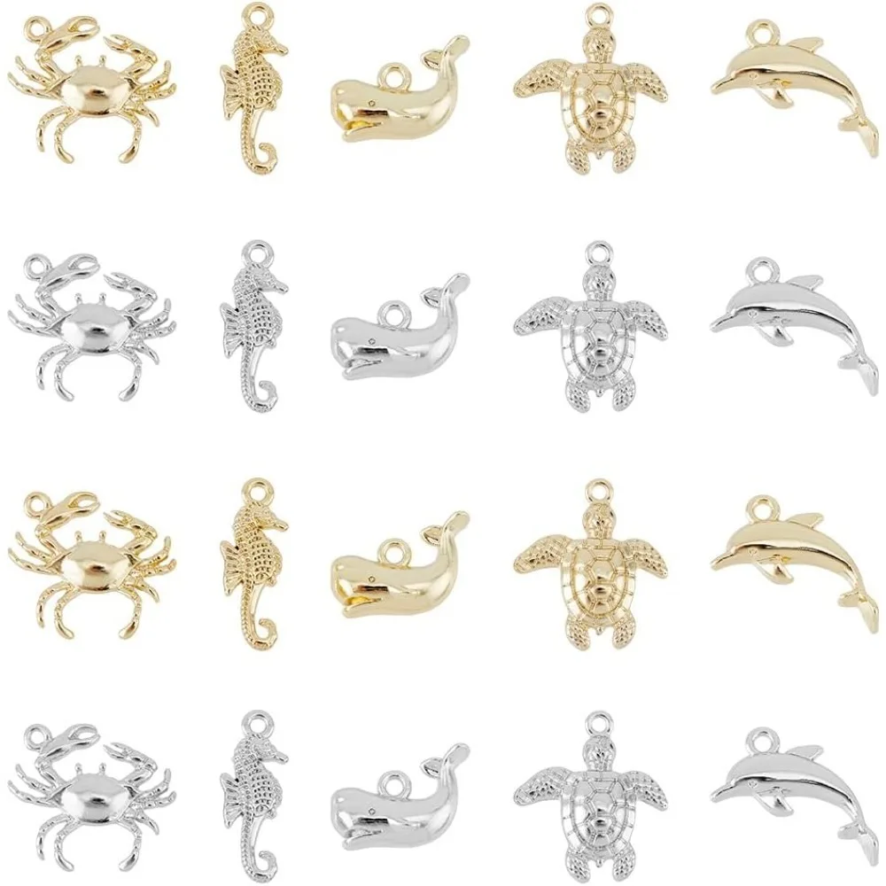 20Pcs 10 Style Rack Plating Alloy Charms Sea Animals Theme Pendants Crab Sea Horse Whale Sea Turtle Dolphin Charms
20Pcs 10 Style Rack Plating Alloy Charms Sea Animals Theme Pendants Crab Sea Horse Whale Sea Turtle Dolphin Charms