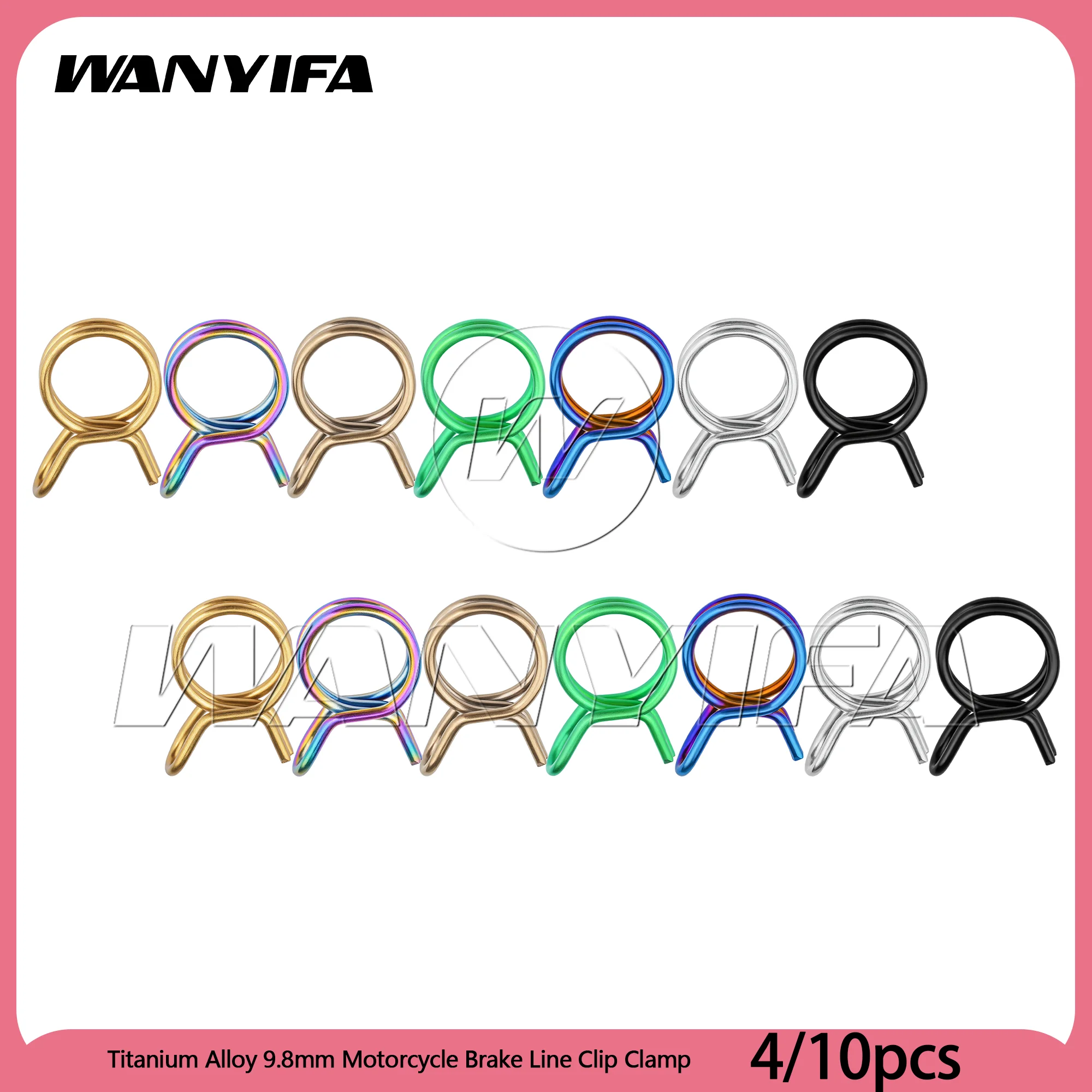 Wanyifa 4pcs/10pcs Titanium Alloy Motorcycle Brake Line Clips 9.8mm - Compatible w/ Brembo, Wind Speed Calipers
Wanyifa 4pcs/10pcs Titanium Alloy Motorcycle Brake Line Clips 9.8mm - Compatible w/ Brembo, Wind Speed Calipers