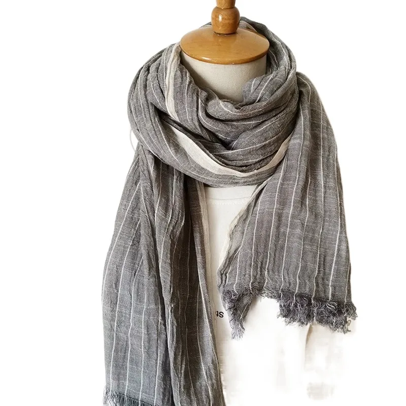 Cotton Linen Striped Pleated Shawl Windproof Thicken Winter Cashmere Scarf Pashmina Neckerchief Keep Warm Men Scarf Female
Cotton Linen Striped Pleated Shawl Windproof Thicken Winter Cashmere Scarf Pashmina Neckerchief Keep Warm Men Scarf Female