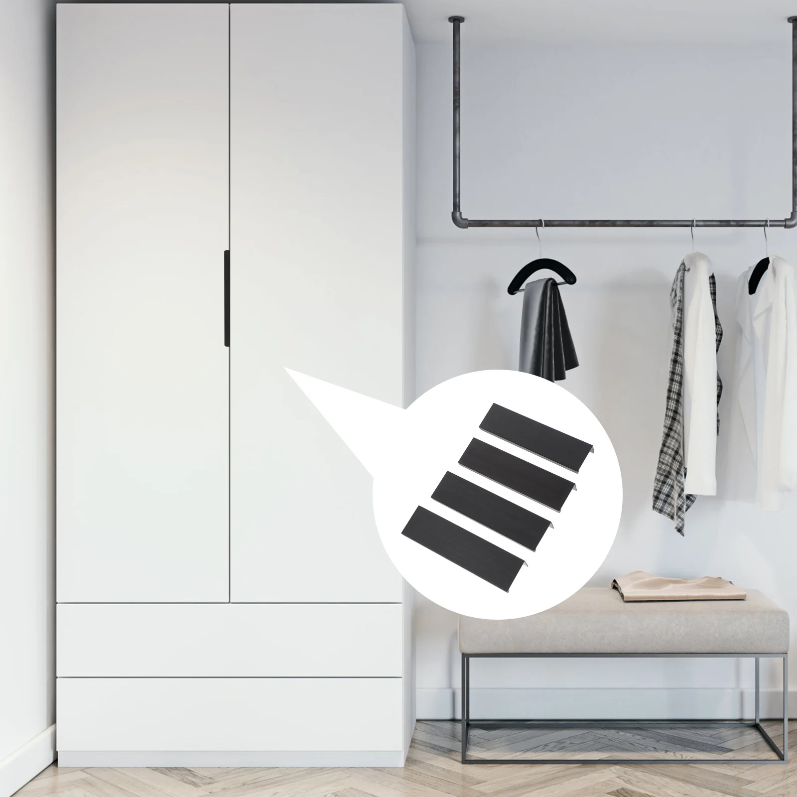 4pcs Black Cabinet Pulls Hidden Finger Pull Handle Durable Aluminum Alloy Door Handle For Kitchen Wardrobe Drawers Metal Pull
4pcs Black Cabinet Pulls Hidden Finger Pull Handle Durable Aluminum Alloy Door Handle For Kitchen Wardrobe Drawers Metal Pull