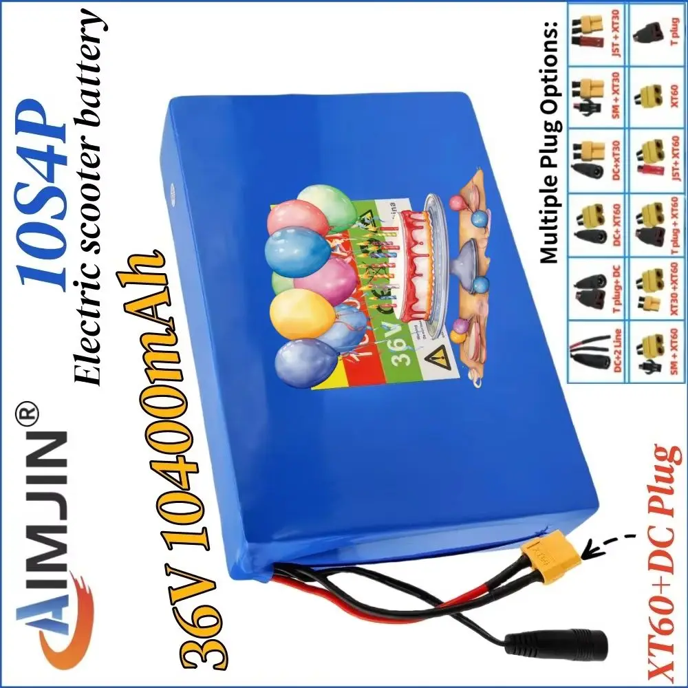36V 10.4Ah 10S4P 18650 Lithium Battery Pack with Built-in BMS for 500W 750W Electric Skateboard Scooter Longboard Commuting Tool
36V 10.4Ah 10S4P 18650 Lithium Battery Pack with Built-in BMS for 500W 750W Electric Skateboard Scooter Longboard Commuting Tool