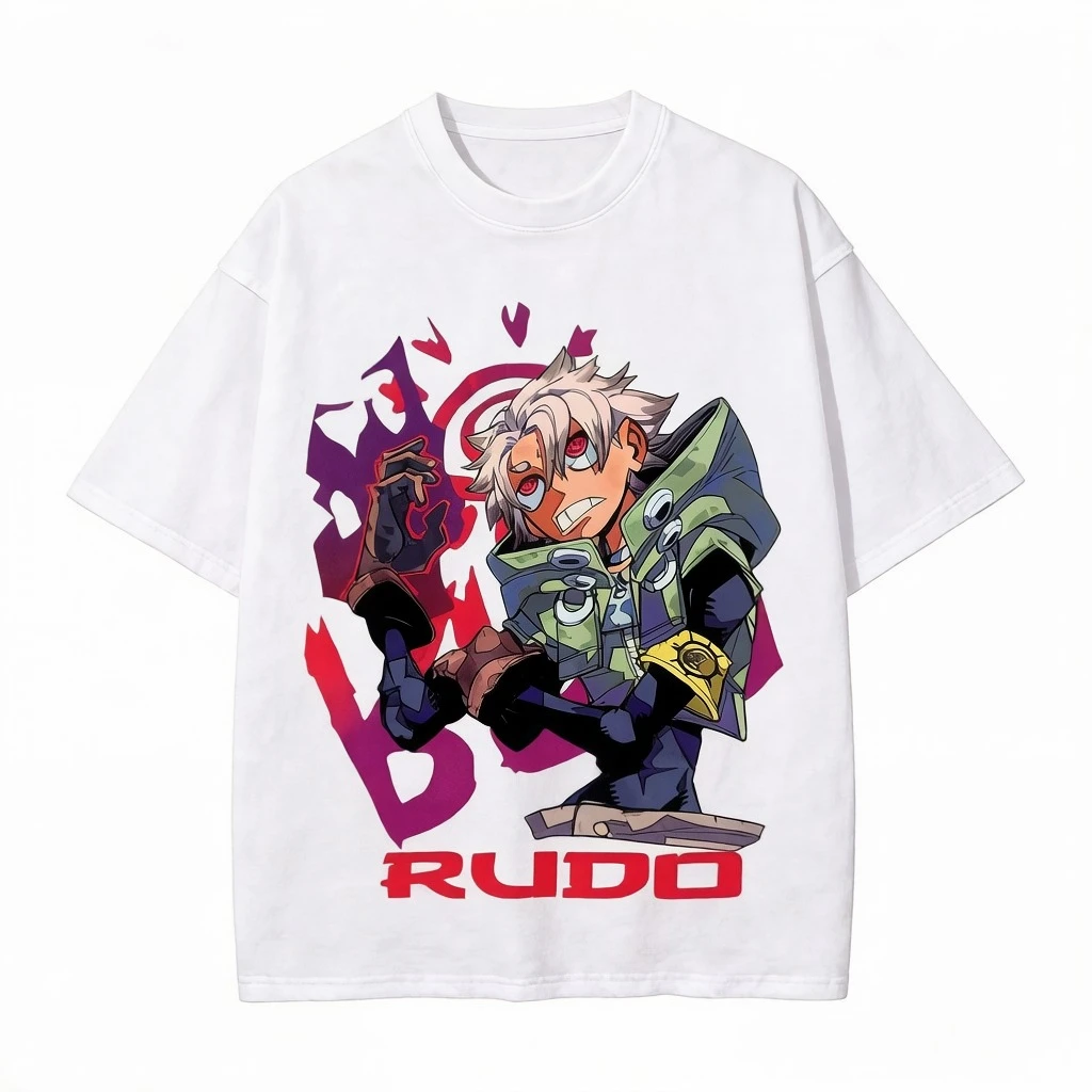2026 summer Azure Striker Gunvolt Game Oversized T-shirt, Rudo Character Print with "RUDO" Logo Casual Streetwear Tee
2026 summer Azure Striker Gunvolt Game Oversized T-shirt, Rudo Character Print with "RUDO" Logo Casual Streetwear Tee