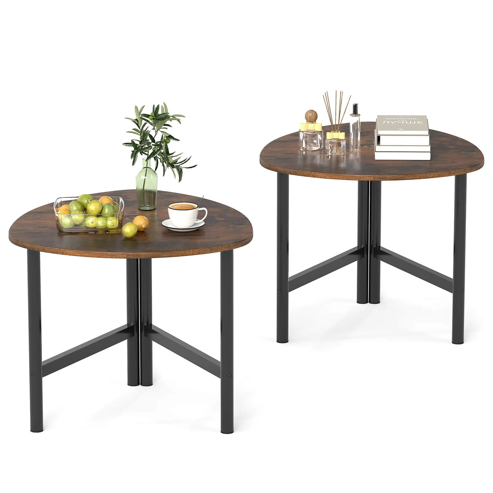 Треугольный журнальный столик из 2 предметов с металлическими ножками, промышленный центральный стол для гостиной
Треугольный журнальный столик из 2 предметов с металлическими ножками, промышленный центральный стол для гостиной