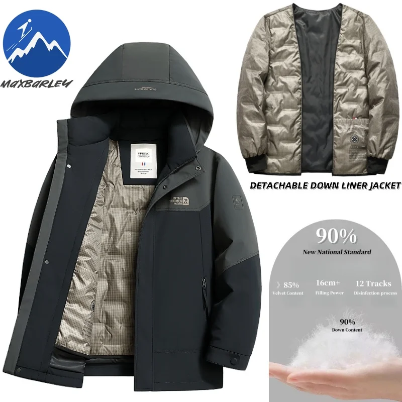 Maxbarley 90% Goose Down Jacket Men Winter High-end Detachable Lined Down Coat 2025 New Thickened Cold-proof Snow Parka Puffer
Maxbarley 90% Goose Down Jacket Men Winter High-end Detachable Lined Down Coat 2025 New Thickened Cold-proof Snow Parka Puffer