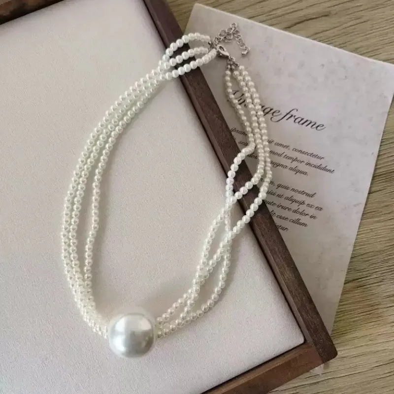 Korean version fashion multi-layer glass pearl necklace Internet celebrity big pearl temperament spring and summer new necklace
Korean version fashion multi-layer glass pearl necklace Internet celebrity big pearl temperament spring and summer new necklace