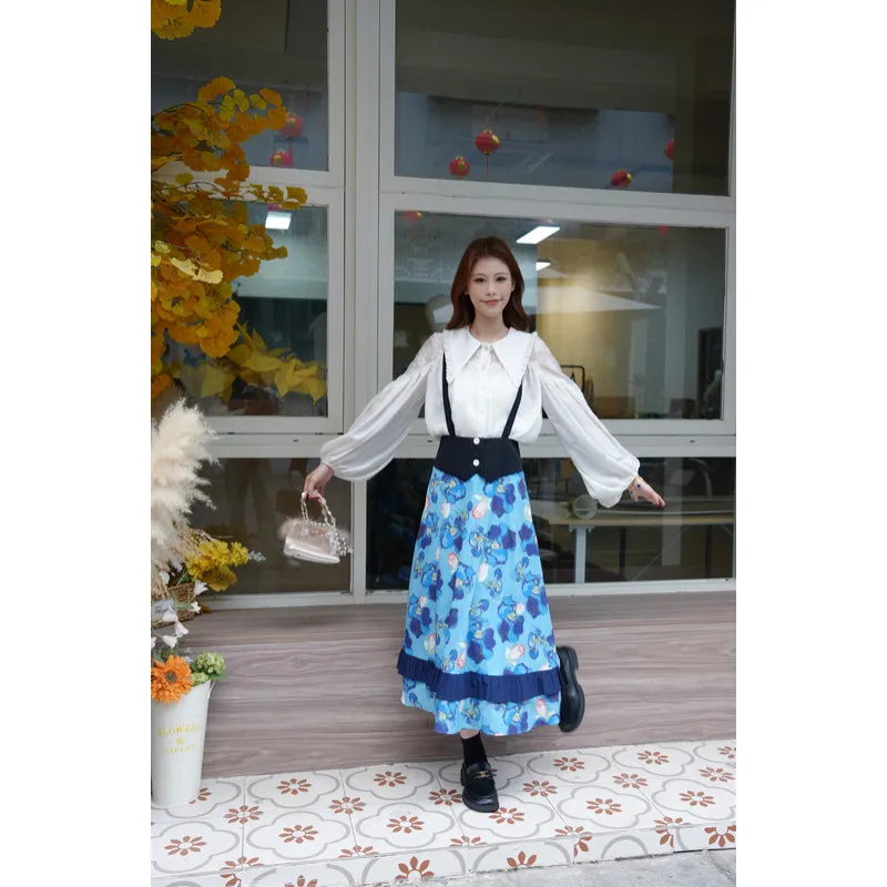 Blue Kite 2026 Summer Retro Print Color Block Overalls Skirt, High Waist Midi
Blue Kite 2026 Summer Retro Print Color Block Overalls Skirt, High Waist Midi