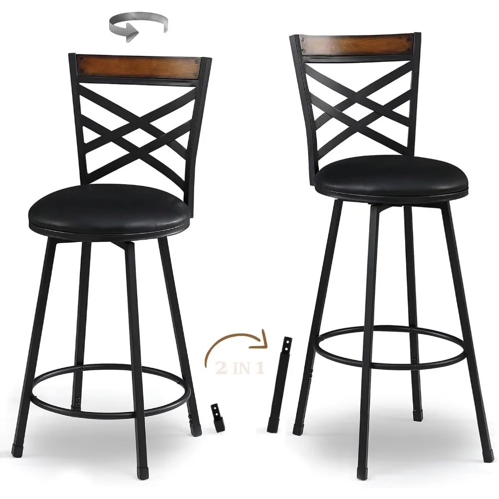 KATDANS New Black Swivel Bar Stools Set of 2, Adjustable Seat Height Bar Stools, 24/29 Inches Counter Height Stools with Back
KATDANS New Black Swivel Bar Stools Set of 2, Adjustable Seat Height Bar Stools, 24/29 Inches Counter Height Stools with Back