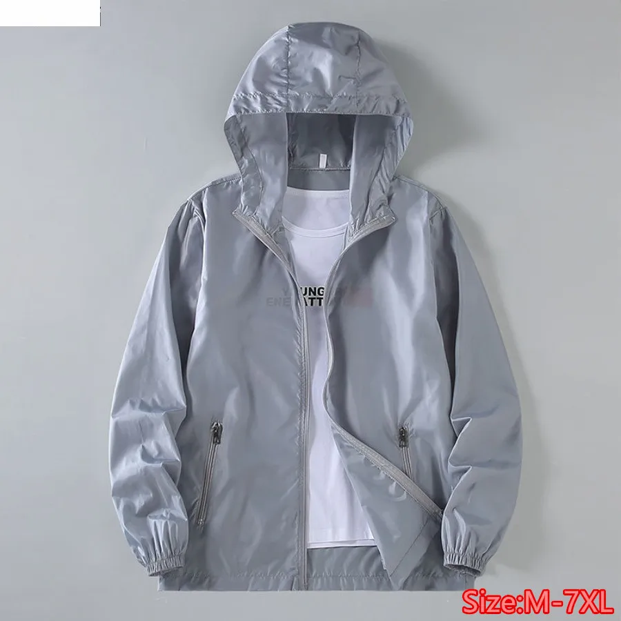 Summer New Men's Ultrathin Hooded Jacket Ice Silk Breathable Sun Protection Clothing Loose Casual Male Sunscreen Coats Oversized
Summer New Men's Ultrathin Hooded Jacket Ice Silk Breathable Sun Protection Clothing Loose Casual Male Sunscreen Coats Oversized