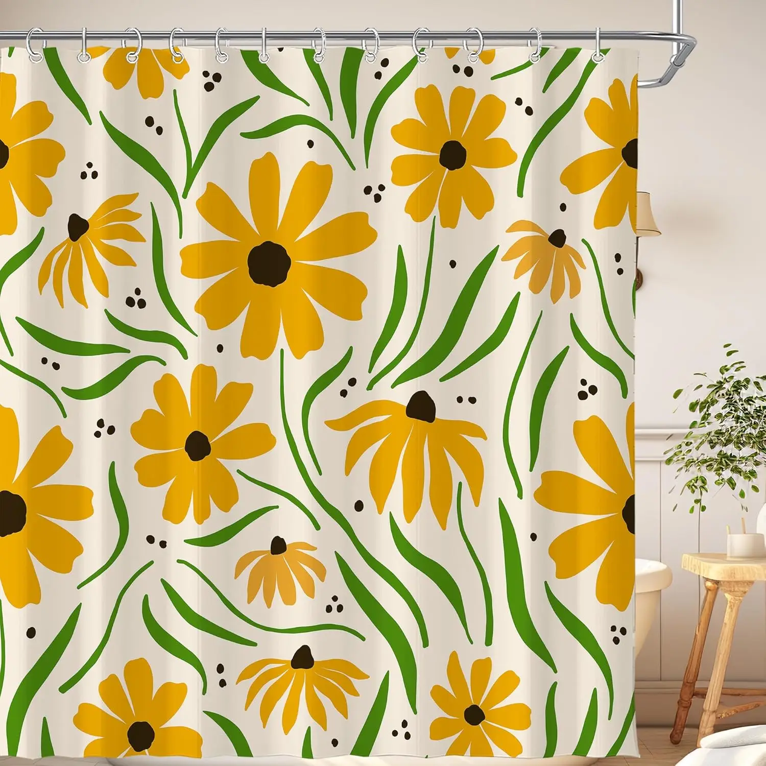 Занавеска для душа с желтой ромашкой и цветочным узором, зеленые листья, летний дизайн, декор для ванной комнаты в стиле бохо, стиль природы, банное белье
Занавеска для душа с желтой ромашкой и цветочным узором, зеленые листья, летний дизайн, декор для ванной комнаты в стиле бохо, стиль природы, банное белье