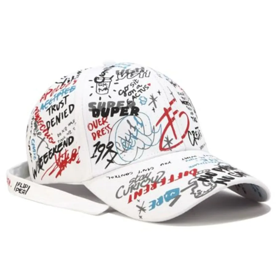 Korean Trendy Printed Adjustable Hip-Hop Cap, Street Graffiti Baseball Cap, Stylish Youth Designer Hat for Men and Women White
Korean Trendy Printed Adjustable Hip-Hop Cap, Street Graffiti Baseball Cap, Stylish Youth Designer Hat for Men and Women White