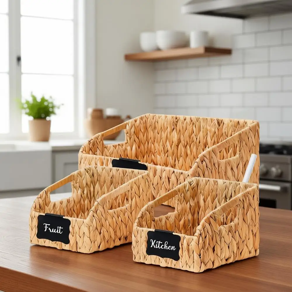 Набор из 3 больших плетеных корзин для хранения с ручками для кладовой, прачечной и декора в стиле бохо
Набор из 3 больших плетеных корзин для хранения с ручками для кладовой, прачечной и декора в стиле бохо