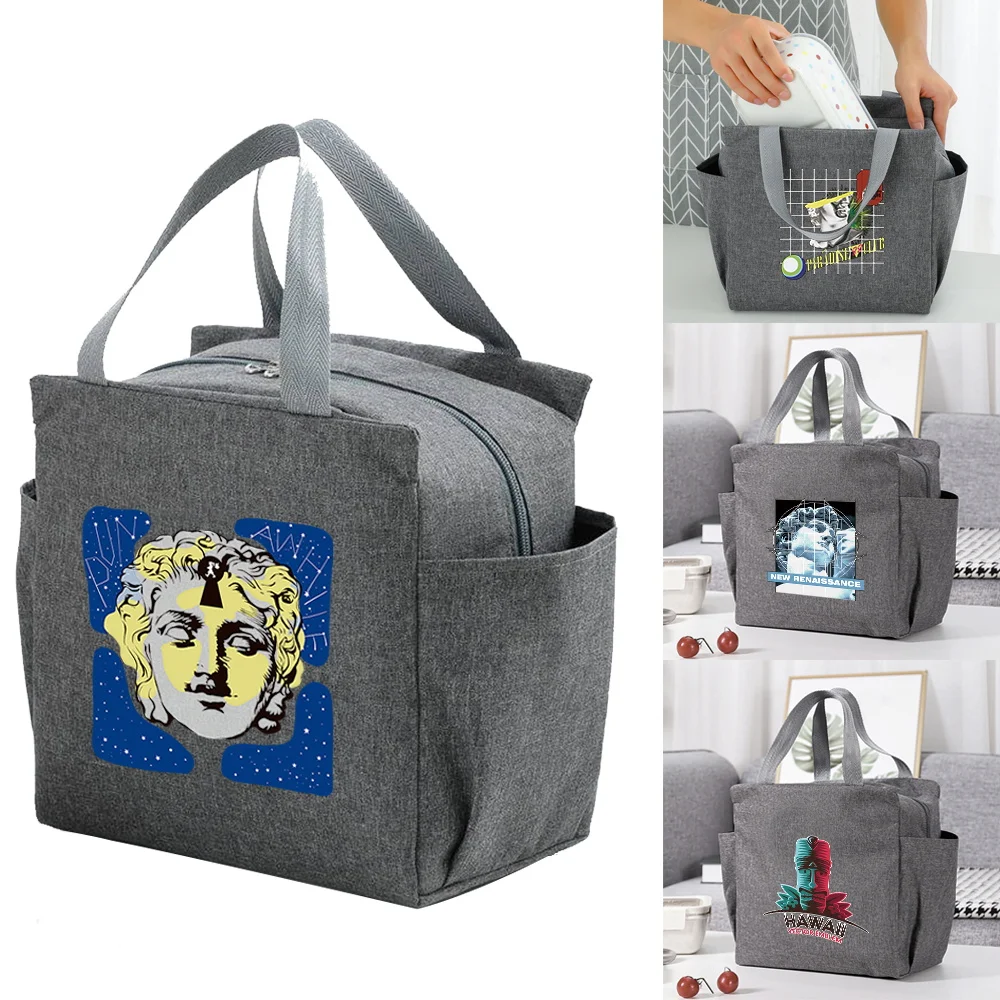 Sculpture Letter Print Insulated Lunch Bags Multifunction Lunch Box Cooler Bag Portable Picnic Large Capacity Thermal Food Packs
Sculpture Letter Print Insulated Lunch Bags Multifunction Lunch Box Cooler Bag Portable Picnic Large Capacity Thermal Food Packs