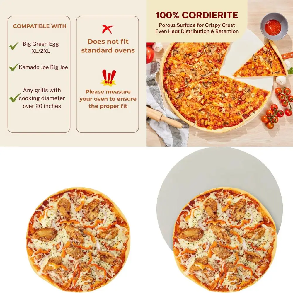 20 Large Pizza Stone for Kamado & Big Green Egg Grills, Heat-Resistant Up to 1472°F
20 Large Pizza Stone for Kamado & Big Green Egg Grills, Heat-Resistant Up to 1472°F