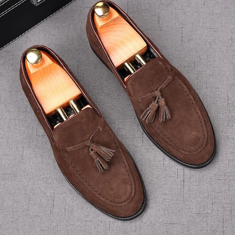 Men's British Style Suede Leather Shoes Slip-on Tassel Loafers Height-increasong Casual Shoes Lazy Bean Shoes
Men's British Style Suede Leather Shoes Slip-on Tassel Loafers Height-increasong Casual Shoes Lazy Bean Shoes