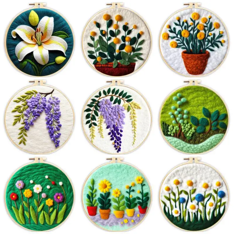 RUOPOTY Diy Creative Making Wool Felt Kit Colors Plants Flowers Wool Felt Accessories Embroidery Frame Wool Burlap Set Wall Art
RUOPOTY Diy Creative Making Wool Felt Kit Colors Plants Flowers Wool Felt Accessories Embroidery Frame Wool Burlap Set Wall Art