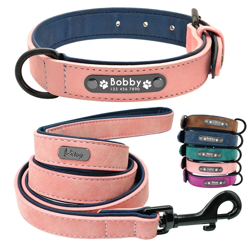 Custom Leather Dog Collar Leash Personalized Pet Collars and Leash Set Durable Leather Collar Lead for Small Medium Large Dogs
Custom Leather Dog Collar Leash Personalized Pet Collars and Leash Set Durable Leather Collar Lead for Small Medium Large Dogs