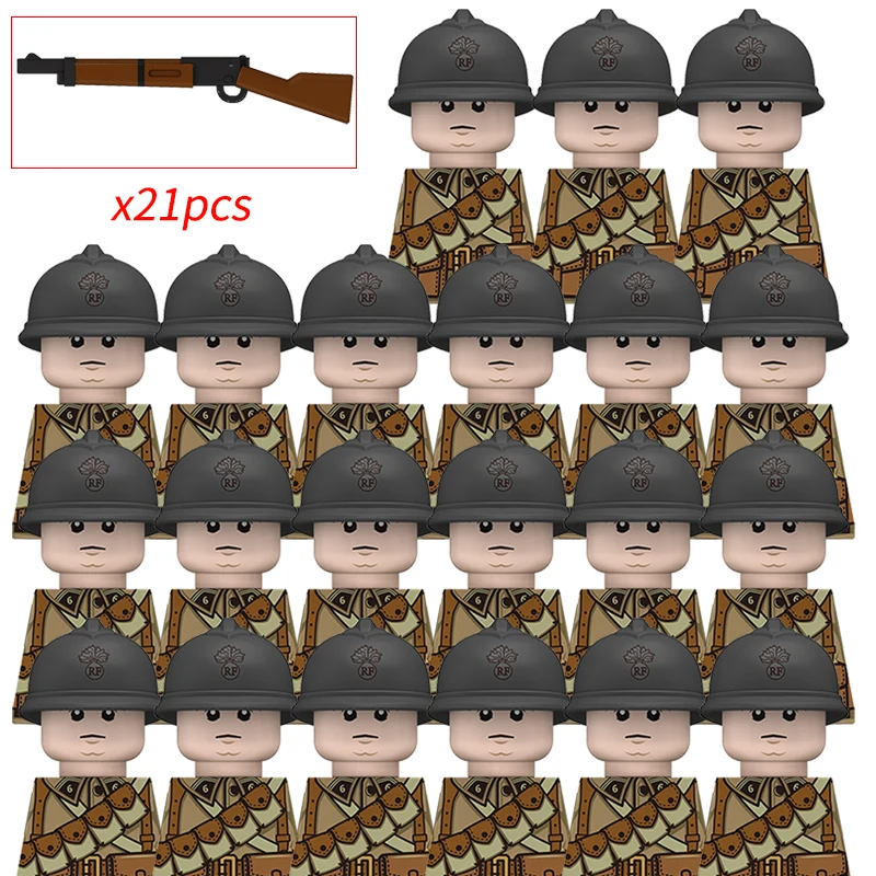 21pcs Medieval Military French Infantry Soldier Figures Building Blocks Knight Infantry Army Swords Weapon Bricks Toys
21pcs Medieval Military French Infantry Soldier Figures Building Blocks Knight Infantry Army Swords Weapon Bricks Toys