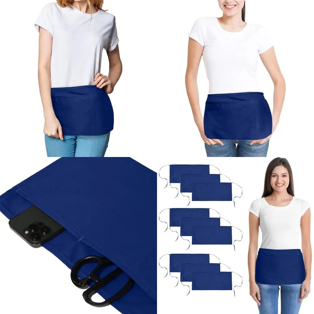 Poly Cotton Waist Aprons, 10-Pack, Navy Blue, Suitable for Commercial and Home Kitchens
Poly Cotton Waist Aprons, 10-Pack, Navy Blue, Suitable for Commercial and Home Kitchens