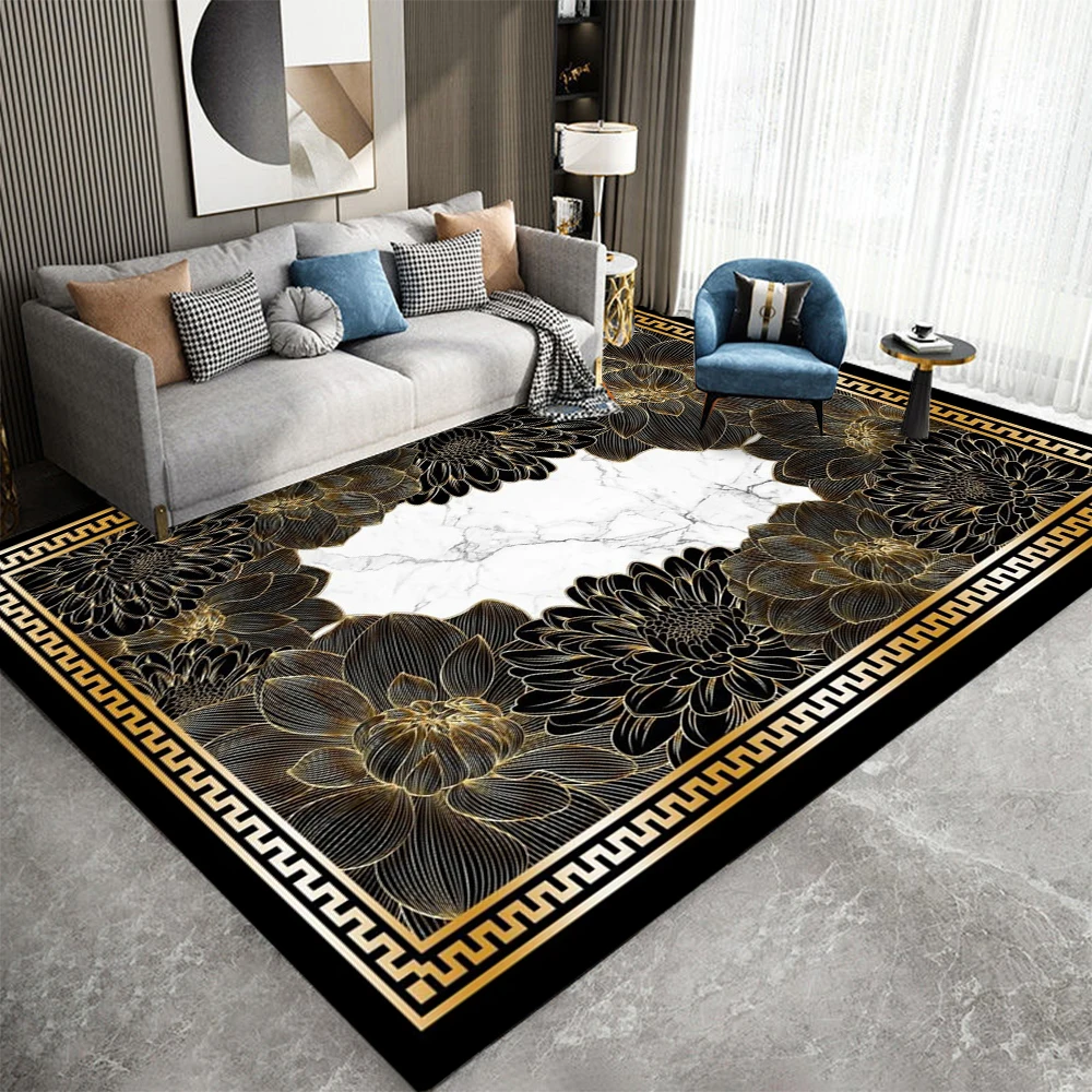 Черно-золотой мраморный ковер, современный напольный ковер с абстрактным геометрическим рисунком для гостиной, спальни и офиса, нескользящий мягкий домашний декор
Черно-золотой мраморный ковер, современный напольный ковер с абстрактным геометрическим рисунком для гостиной, спальни и офиса, нескользящий мягкий домашний декор