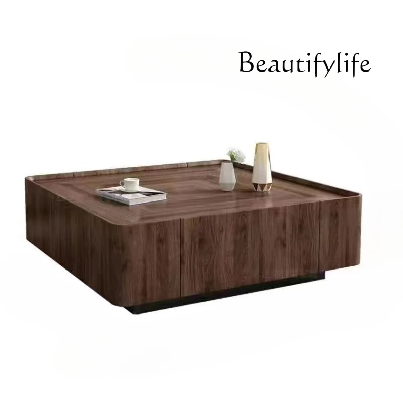 Black Walnut Color Square Solid Wood Coffee Table Living Room Nordic Designer High-End Villa Square Table
Black Walnut Color Square Solid Wood Coffee Table Living Room Nordic Designer High-End Villa Square Table