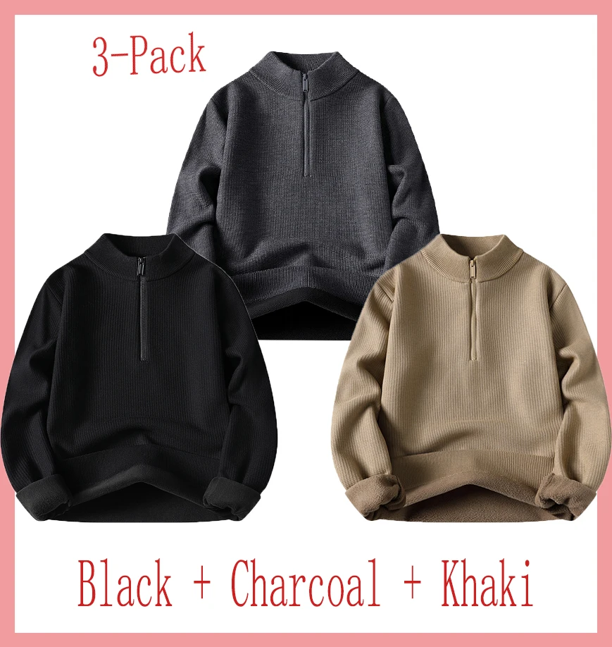 3-Pack Men's Half-Zip Mock Neck Knitwear, Long Sleeve Stand Collar Pullover Tops, Casual Wear for Daily & Office
3-Pack Men's Half-Zip Mock Neck Knitwear, Long Sleeve Stand Collar Pullover Tops, Casual Wear for Daily & Office