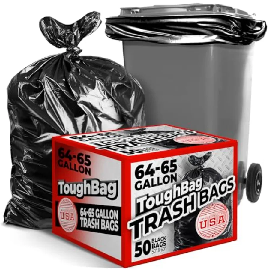 Extra Large Trash Can Liners for Toter 64-65 Gallon 50x60 Inches Heavy Duty Trash Bags 50 Count Designed for Large Waste Contai
Extra Large Trash Can Liners for Toter 64-65 Gallon 50x60 Inches Heavy Duty Trash Bags 50 Count Designed for Large Waste Contai