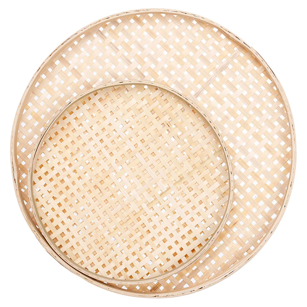2 Pcs Woven Baskets Drying Bamboo Sieve Weaving Rice Cleaning Practical Food Storage Tray Handmade Fruit Vegetable Artware
2 Pcs Woven Baskets Drying Bamboo Sieve Weaving Rice Cleaning Practical Food Storage Tray Handmade Fruit Vegetable Artware