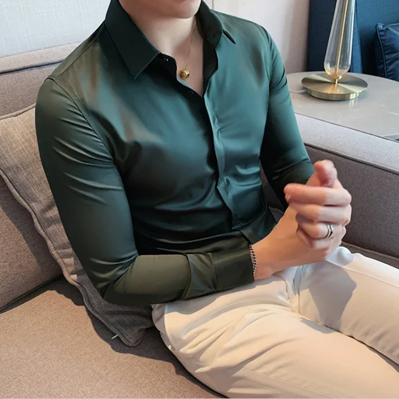 New Men's Shirt Luxury Repair Ball Gown Slim Solid Color Long Sleeve Shirt Streetwear
New Men's Shirt Luxury Repair Ball Gown Slim Solid Color Long Sleeve Shirt Streetwear